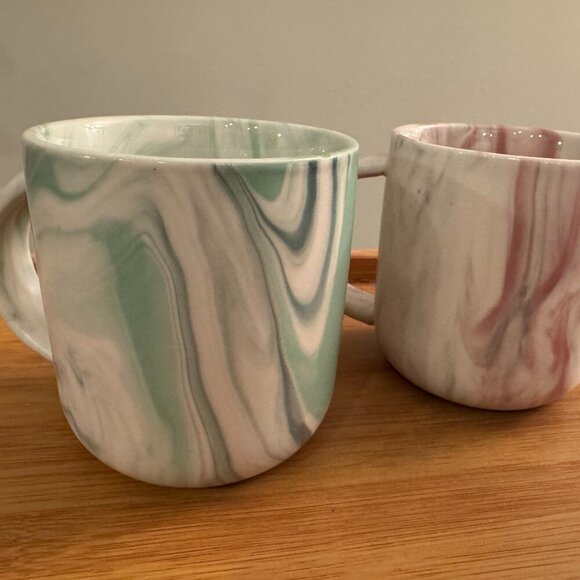 Pair of World Market Marble Swirl Mugs - Picture 2 of 4